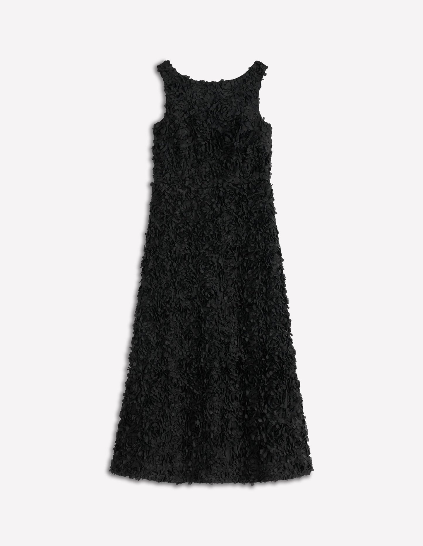 Scoop Back Fit and Flare Dress-Black
