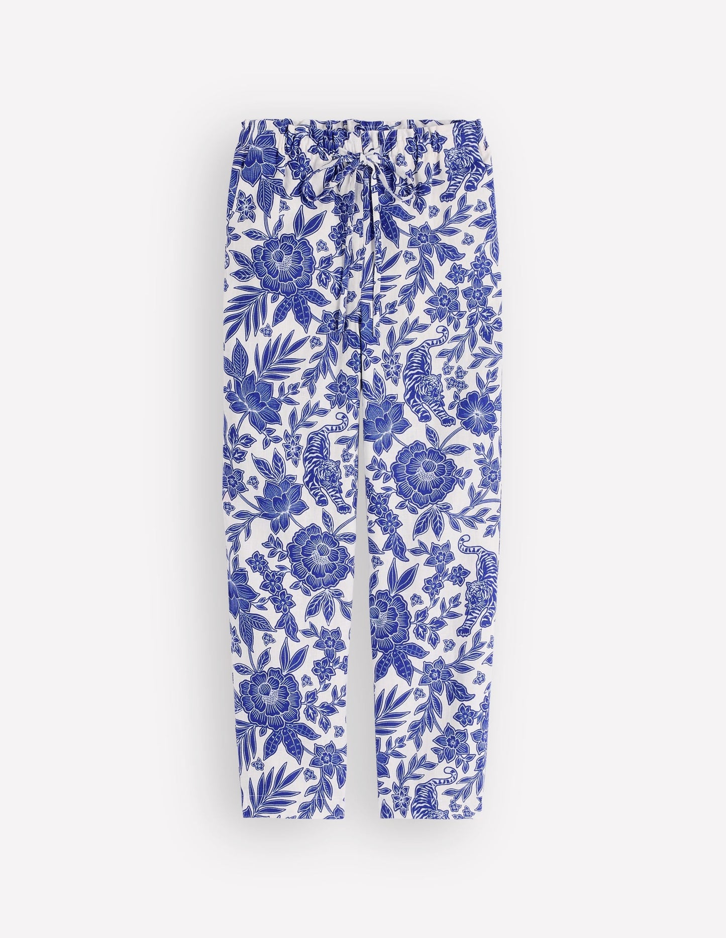 Islington Linen Crop Pants-Mazarine Blue, Tigers Paradise