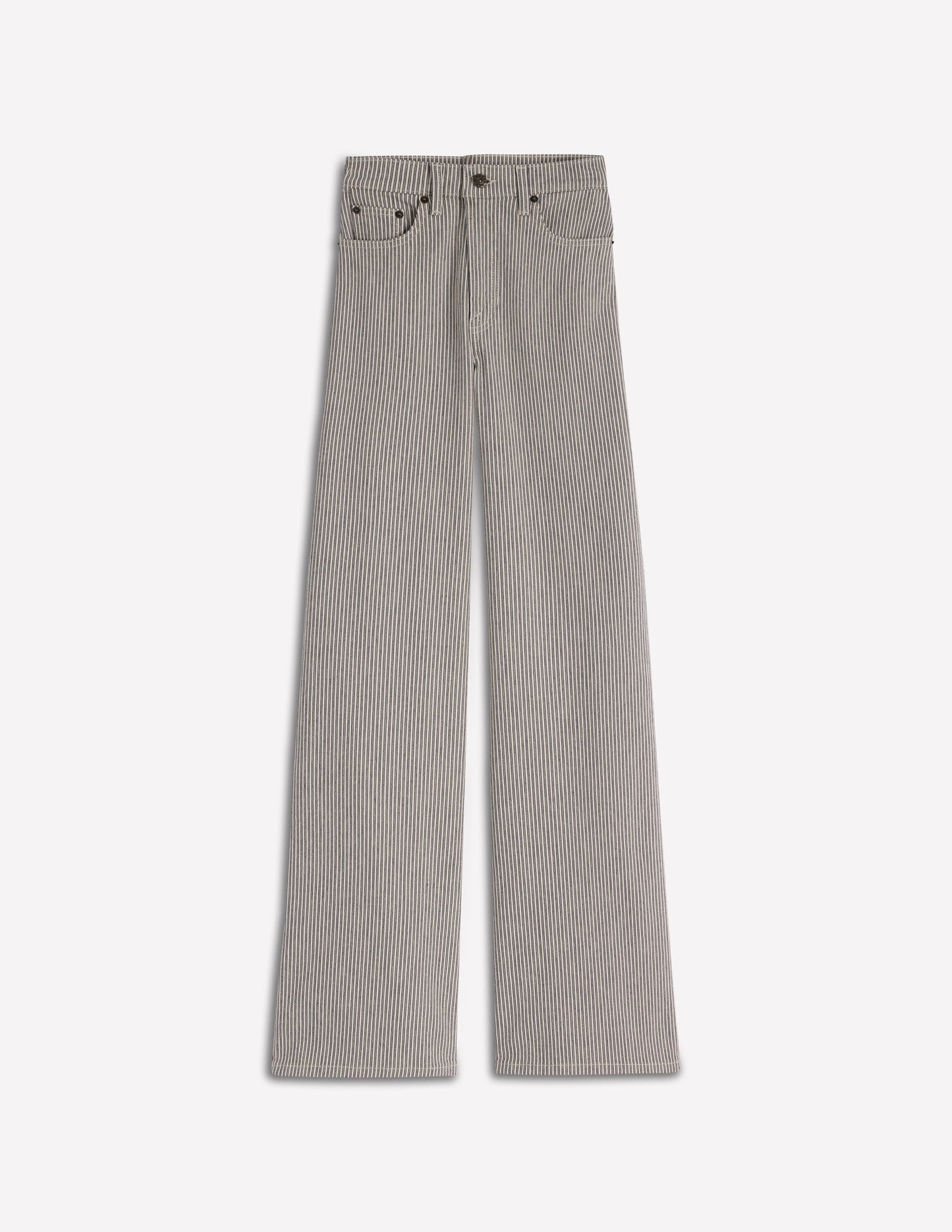 High Rise Wide Leg Jeans-Blue Stripe