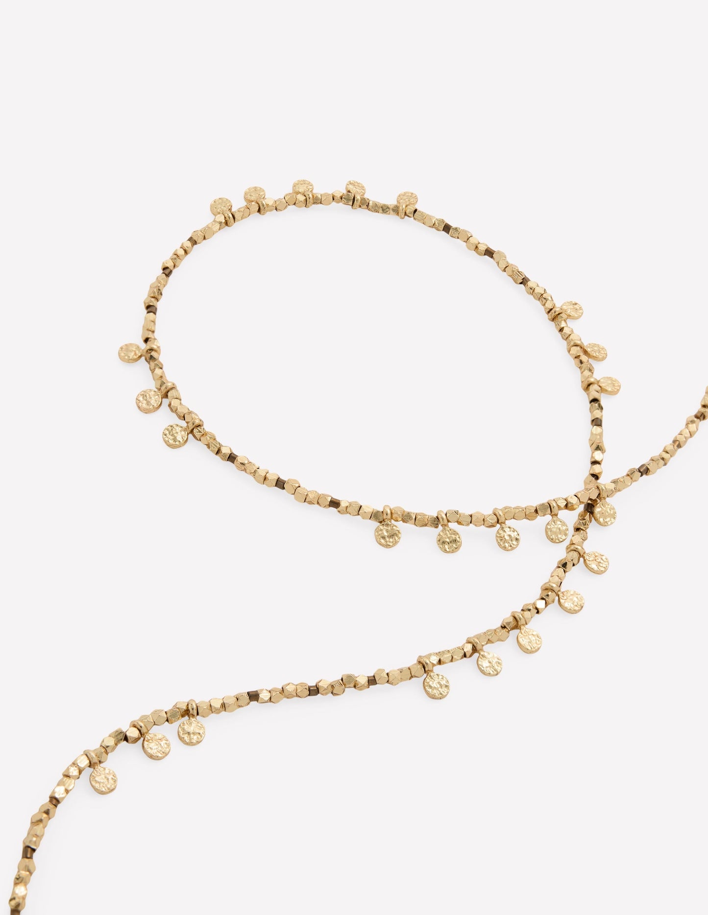 Double Strand Bead Necklace-Gold
