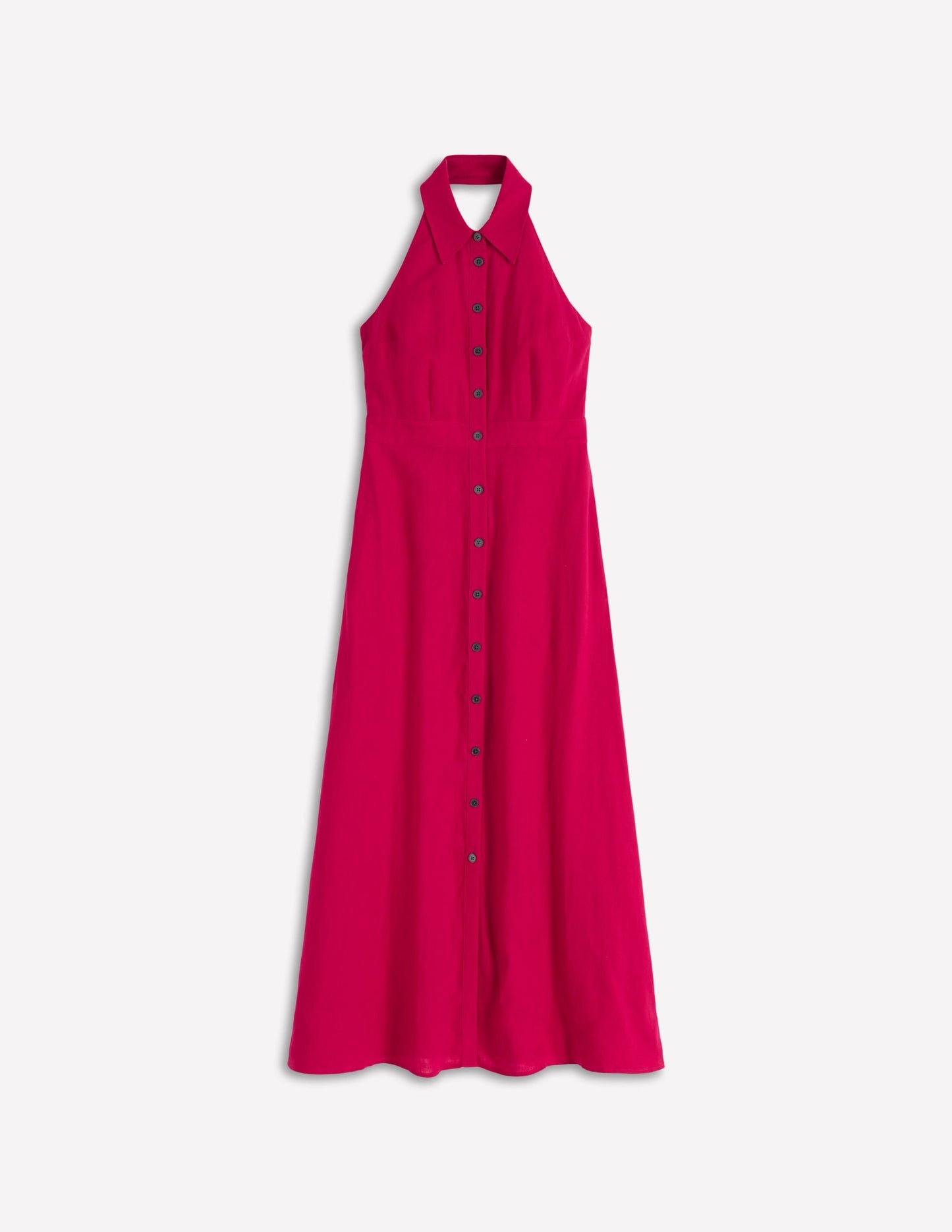 Eva Linen Blend Maxi Dress-Pomegranate