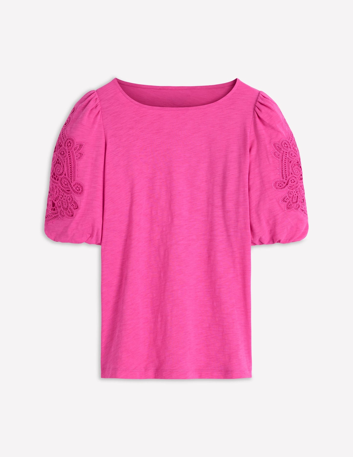Tape Lace T-shirt-Phlox Pink