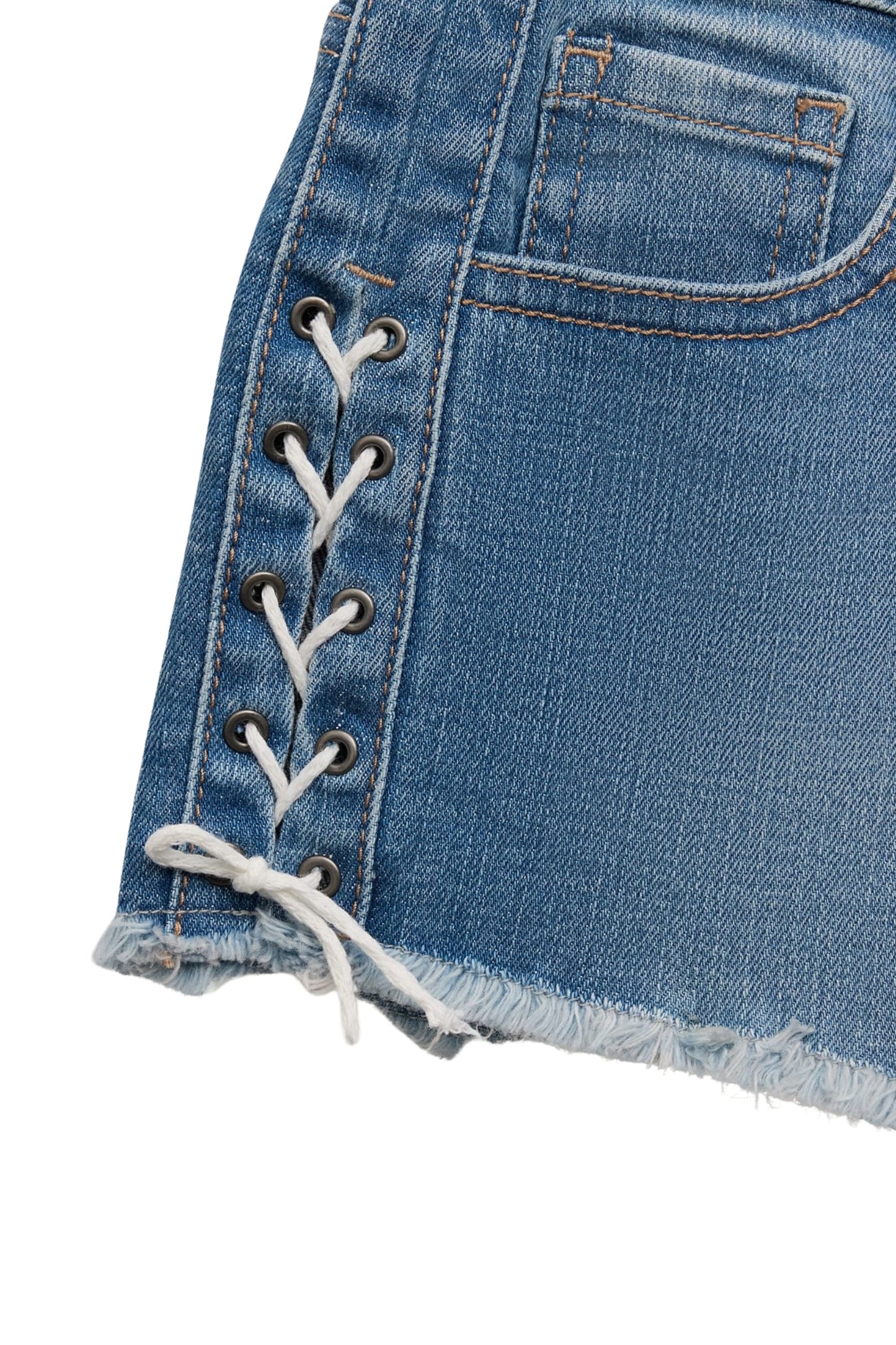 TWEEN BERLIN SIDE LACE UP DENIM SHORTS