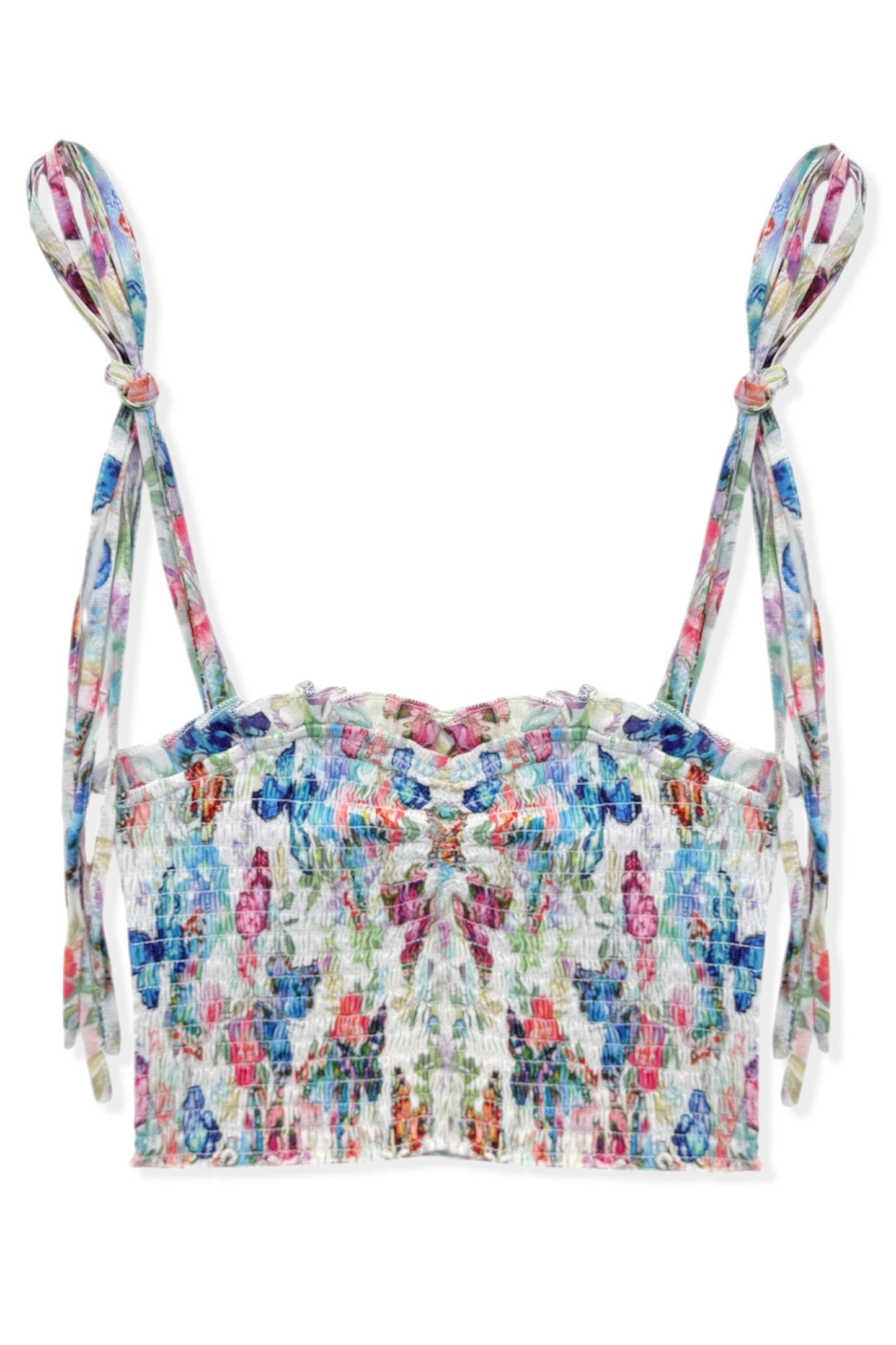 TWEEN CHER PRINTED SMOCKED SWEETHEART TOP - FINAL SALE