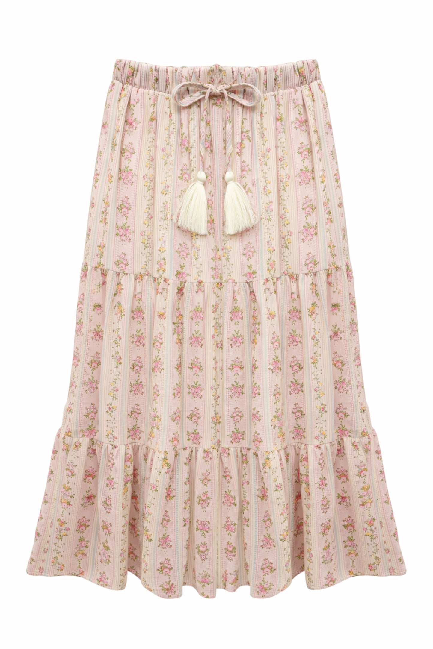 JUNIOR ESME PRINTED TIERED MAXI SKIRT