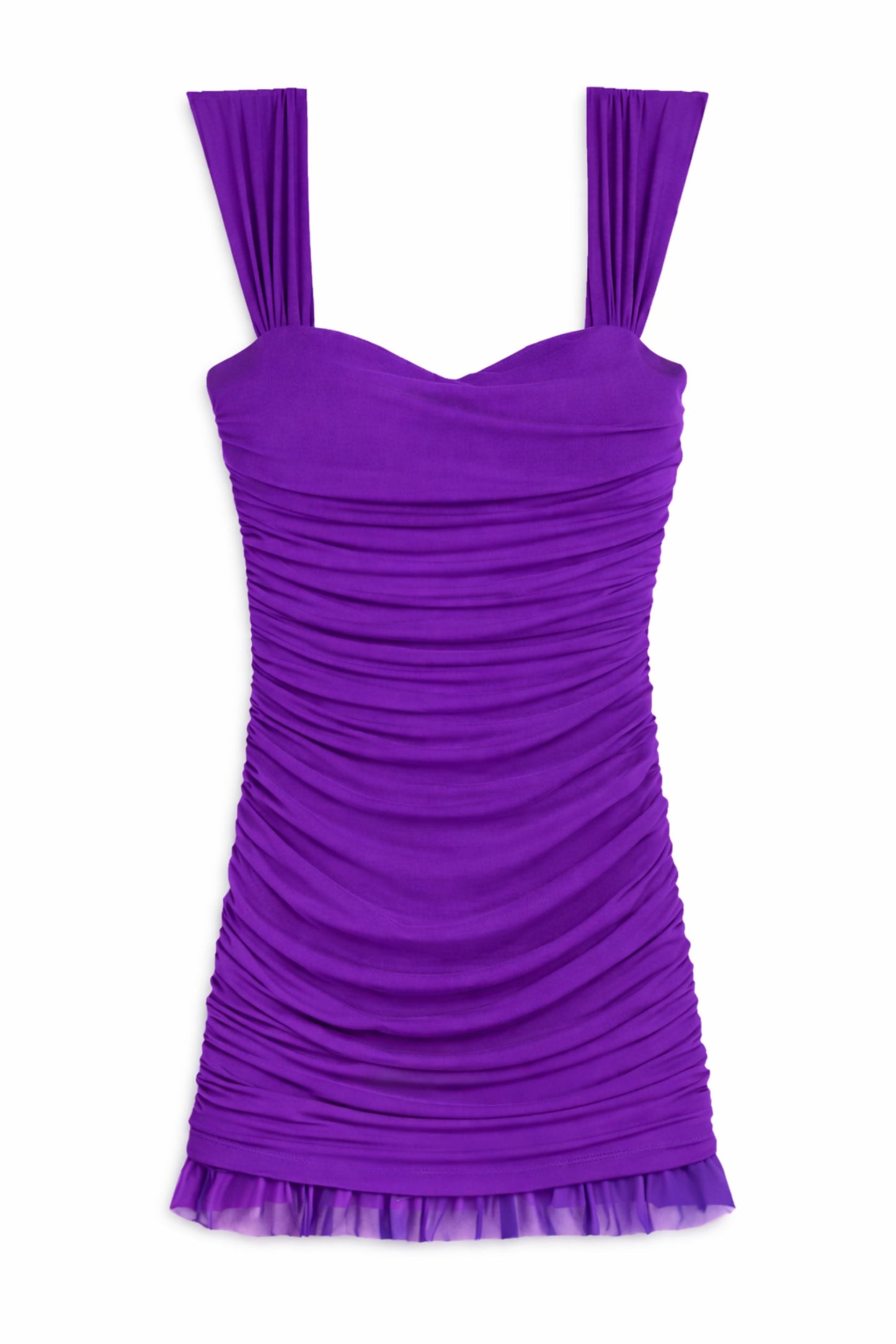 JUNIOR JOEY SOLID SWEETHEART MESH DRESS
