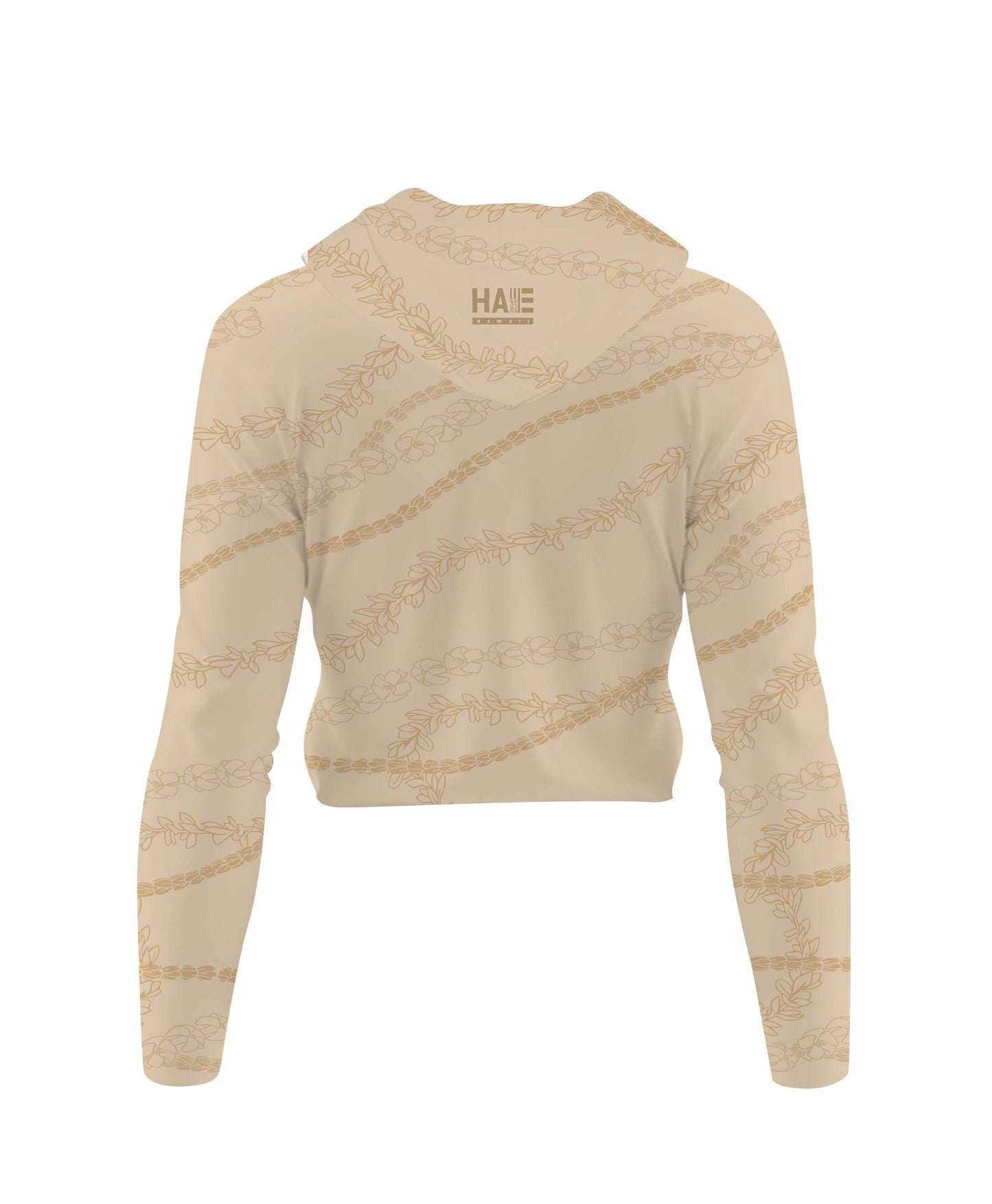 Kuulei Wahine V-Neck Hooded Crop Longsleeve Drifit Desert Sand