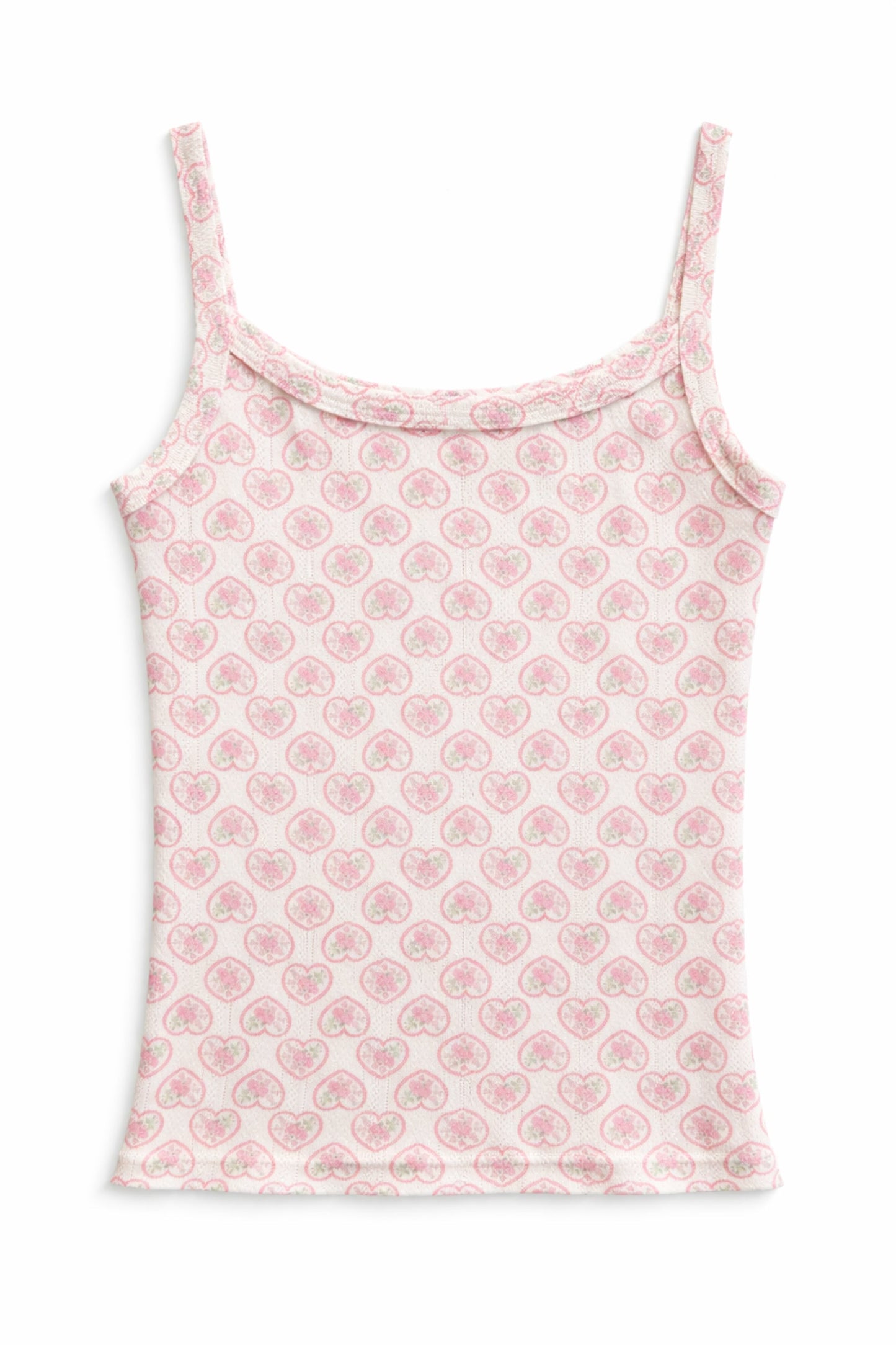 TWEEN MARINA PRINTED POINTELLE TANK TOP
