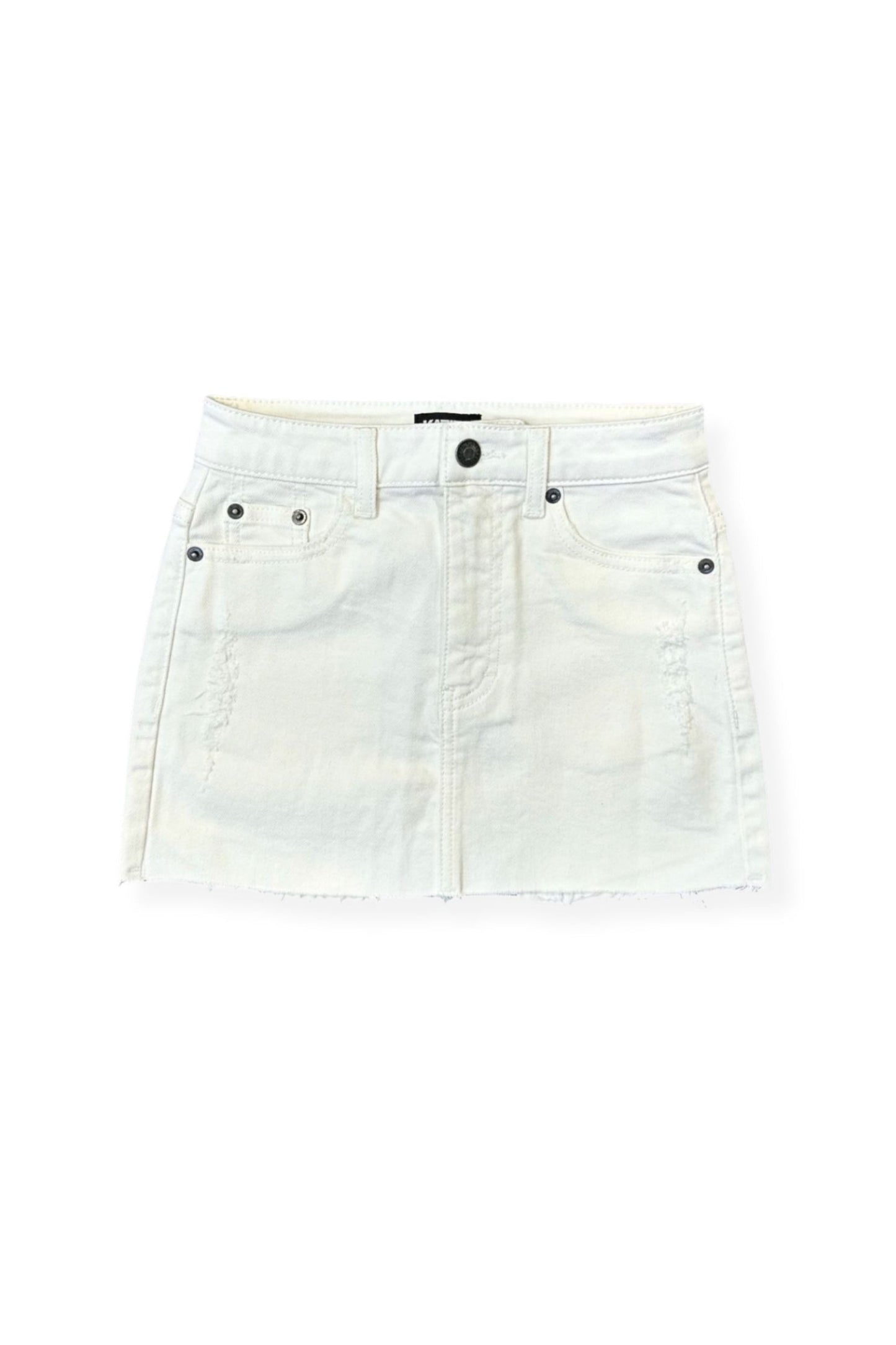 JUNIOR MIAMI DISTRESSED DENIM SKIRT
