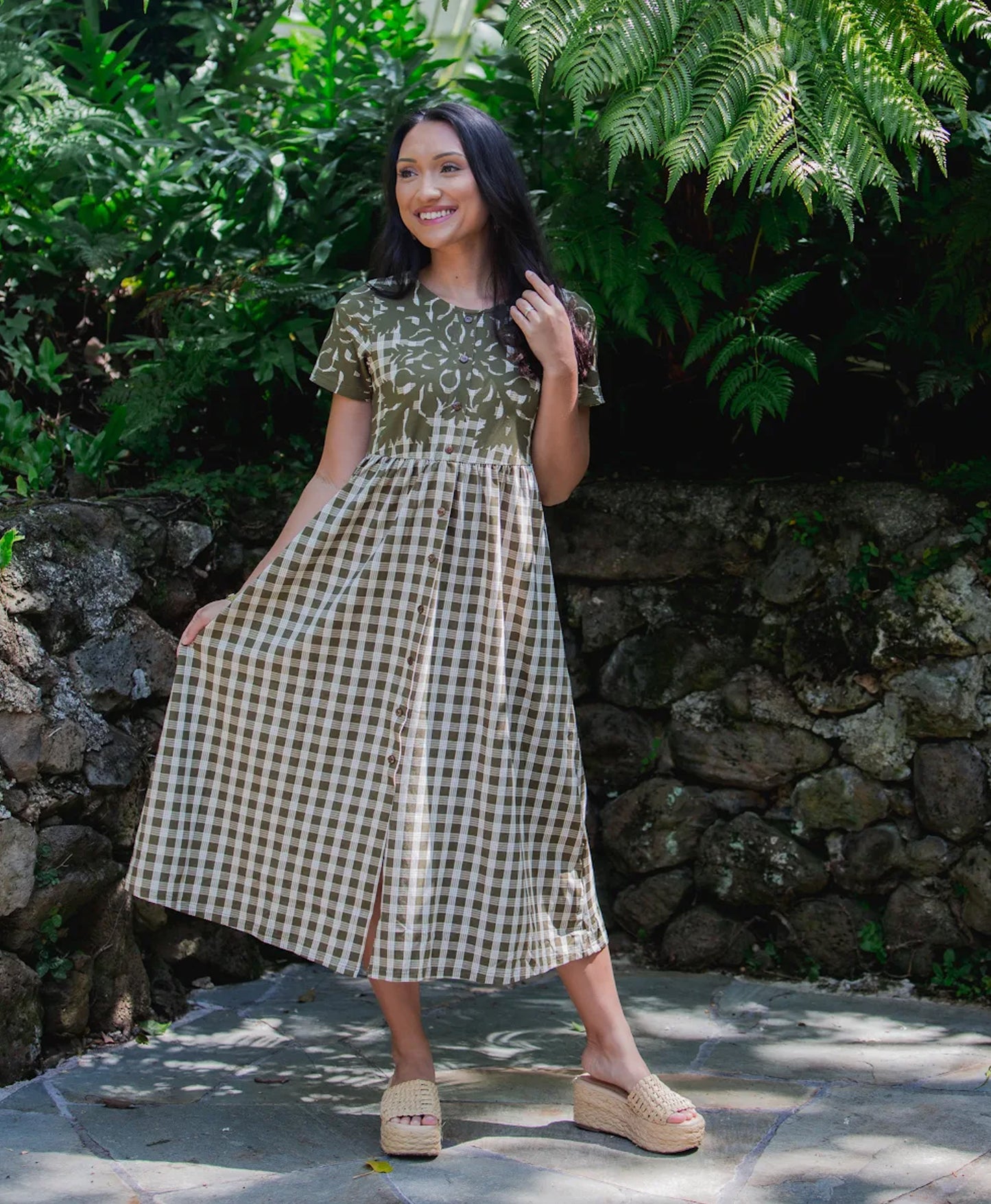 Palaka Kuiki Aulani Midi Dress Olive