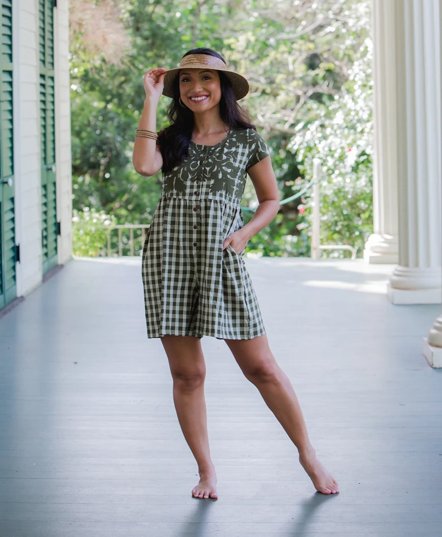 Palaka Kuiki Makana Romper Olive