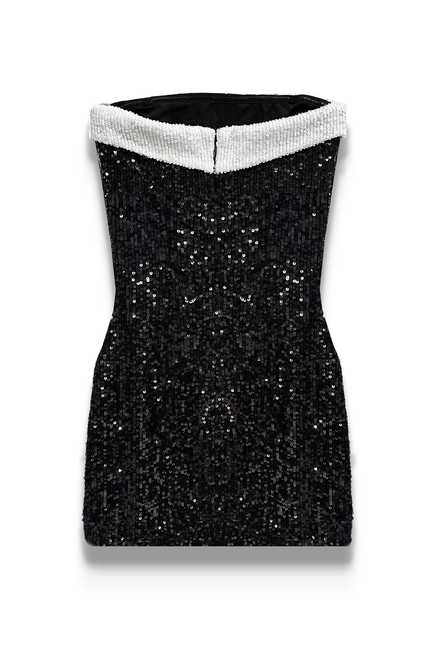 JUNIOR STAR FULL SEQUIN DRESS W/ CONTRAST BAND