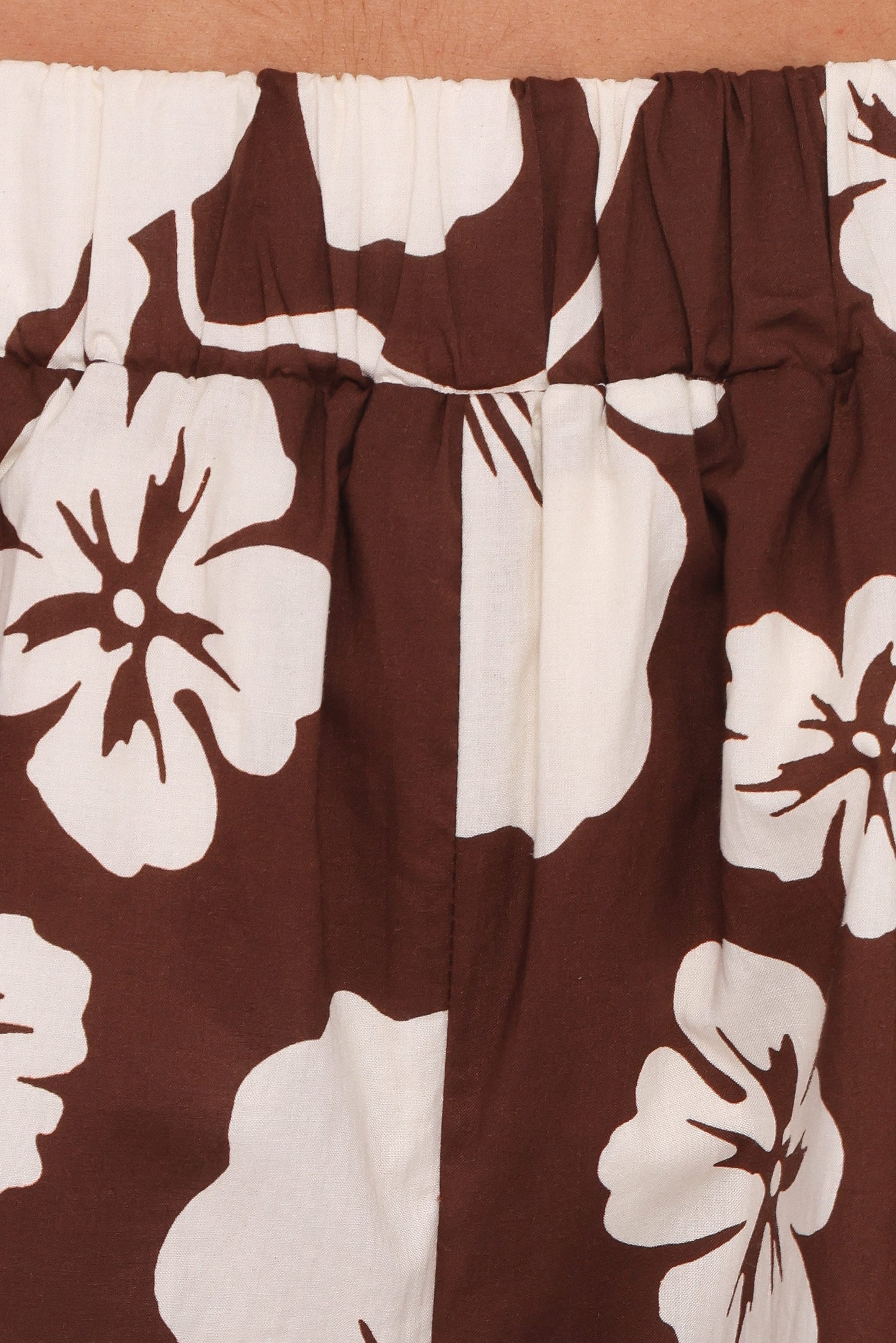 Aaliyah Cotton Shorts - Brown Hibiscus