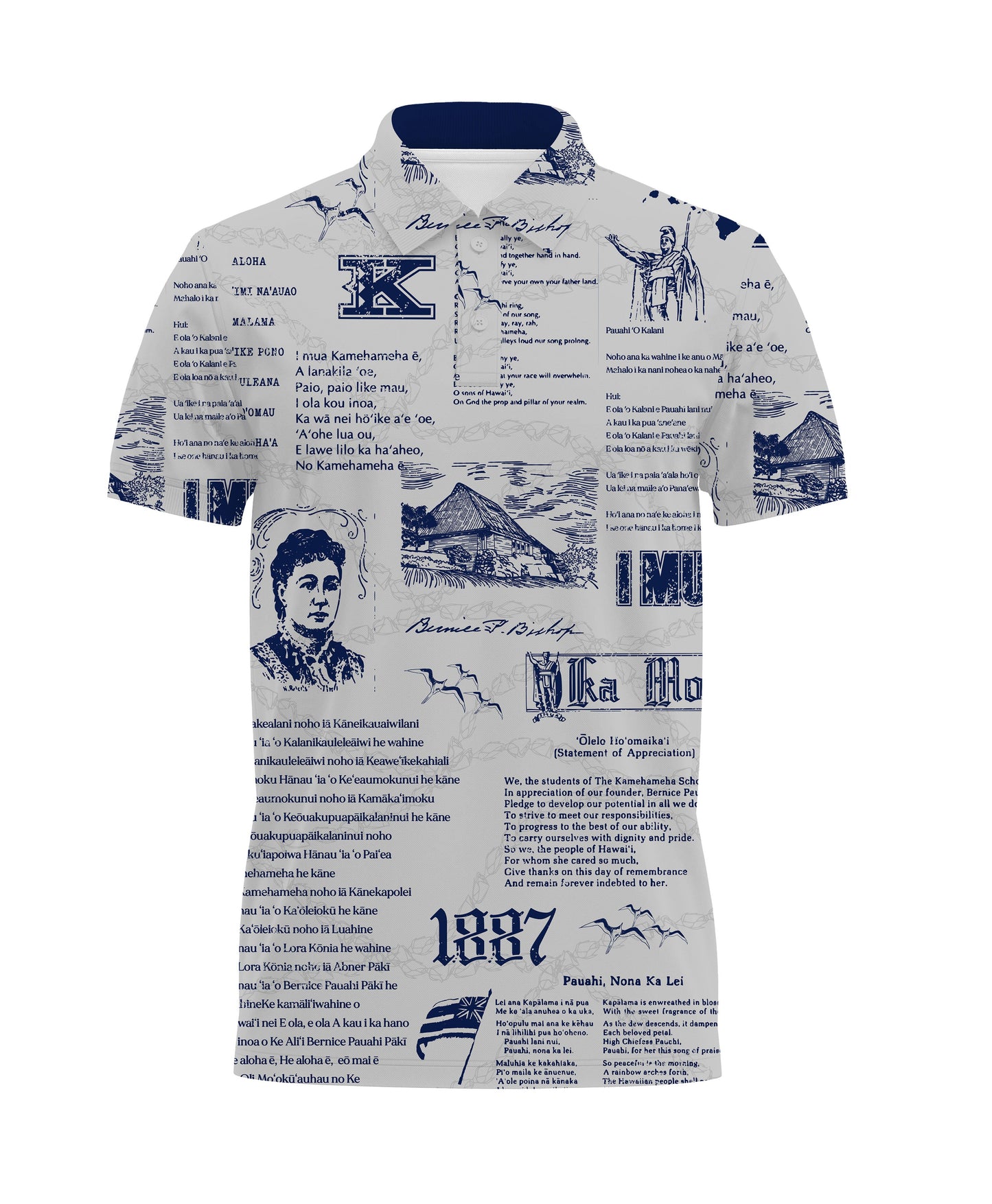 1887 Kamehameha Anywhere Gray Polo