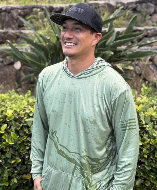 Kamehameha Hooded Longsleeve Drifit Olive