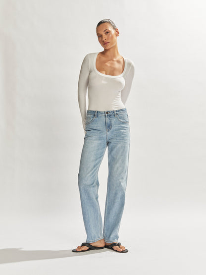 Carter Long Sleeve Top White