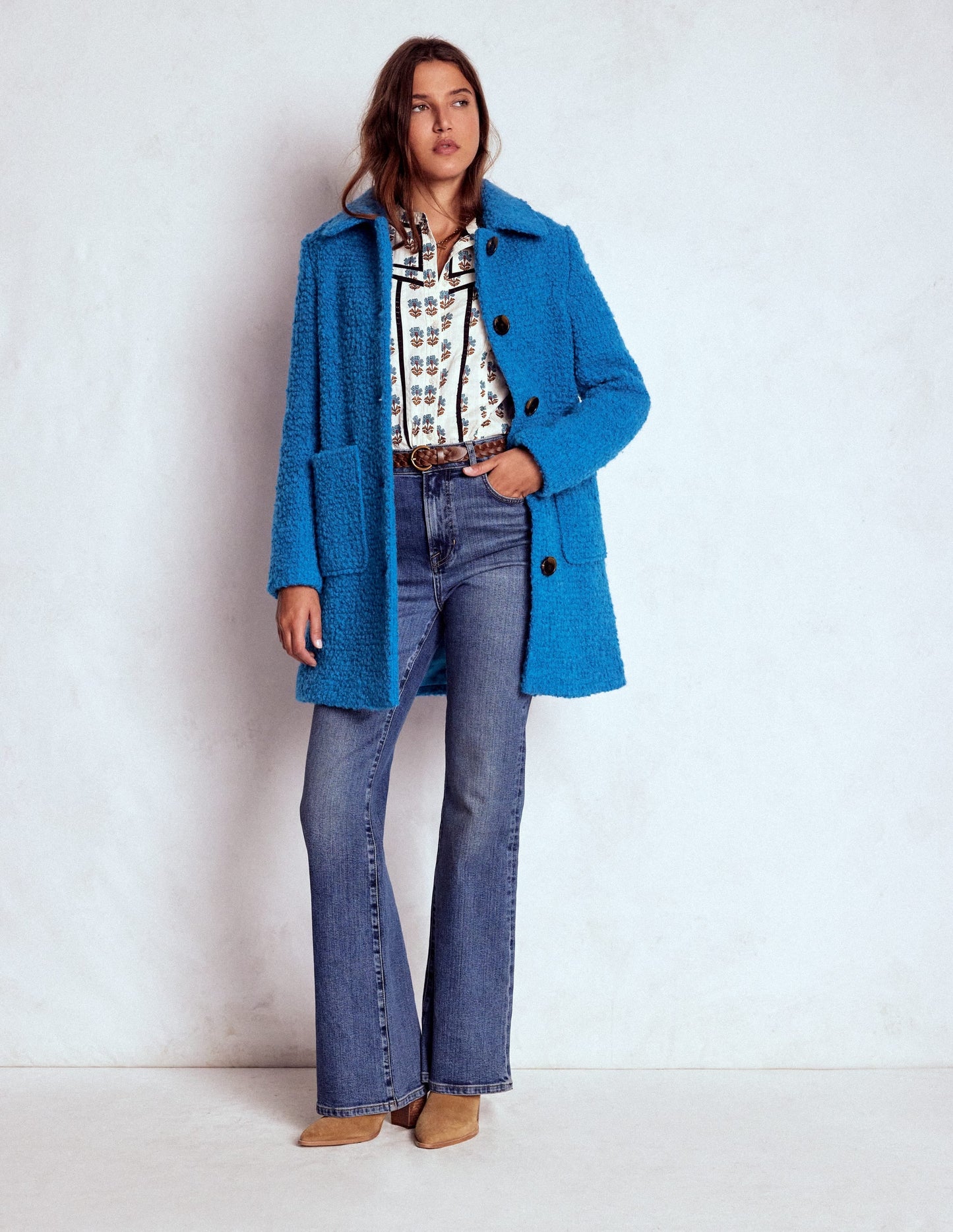Carlisle Textured Coat-Cobalt Blue