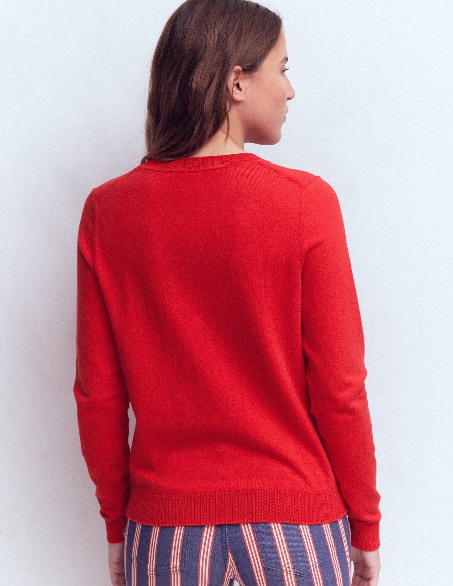 Emilia Cotton Crew Sweater-Merida Red
