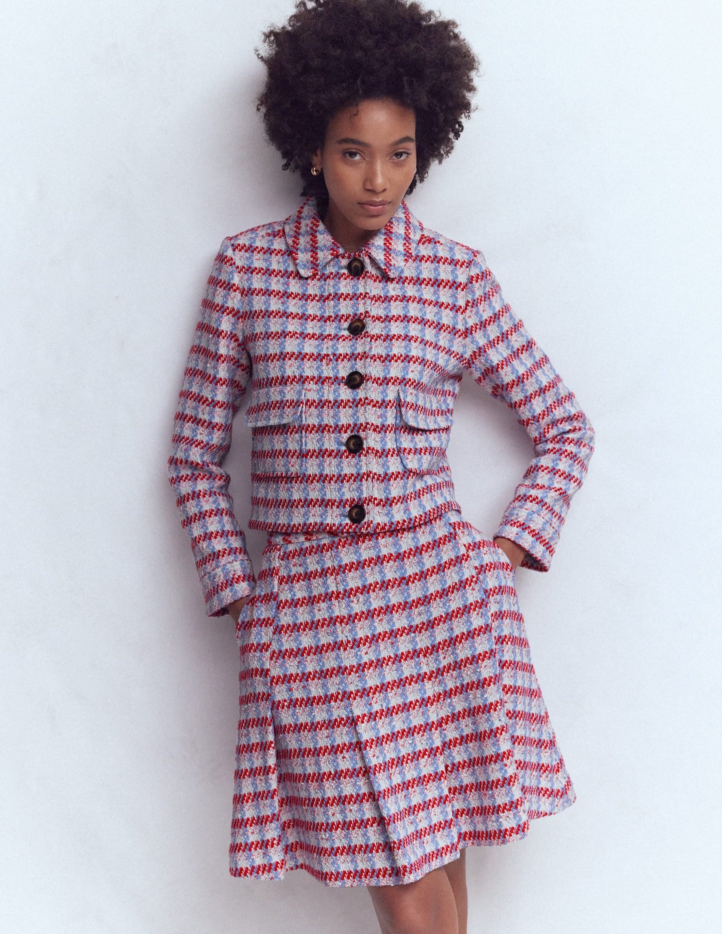 Lisburn Patch Pocket Jacket-Pink Textured