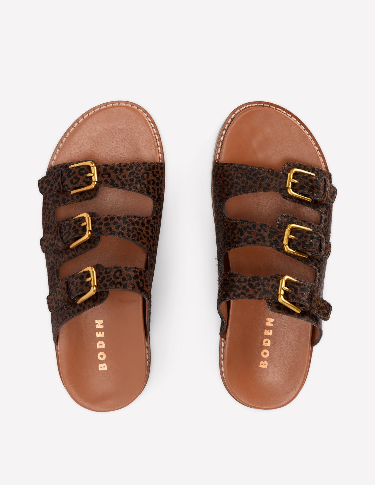 Triple Strap Footbed Sandal-Leopard