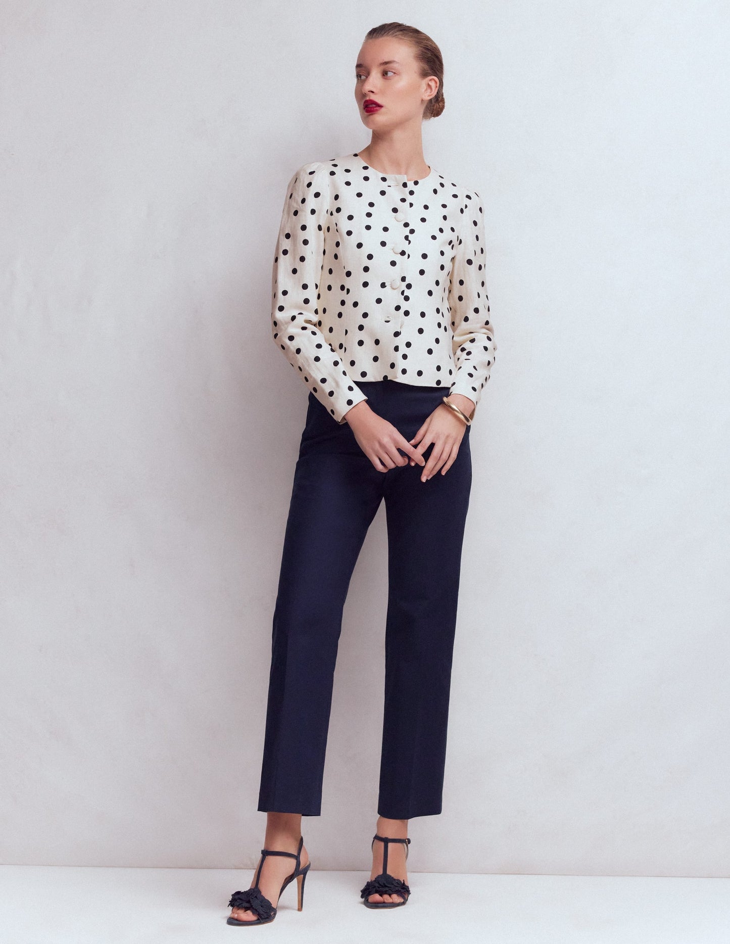 Salisbury Puff Sleeve Jacket-Painted Dot Spaced