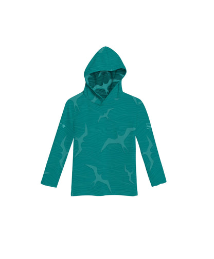 Na Iwa Waves Toddler Hooded Longsleeve Drifit Teal