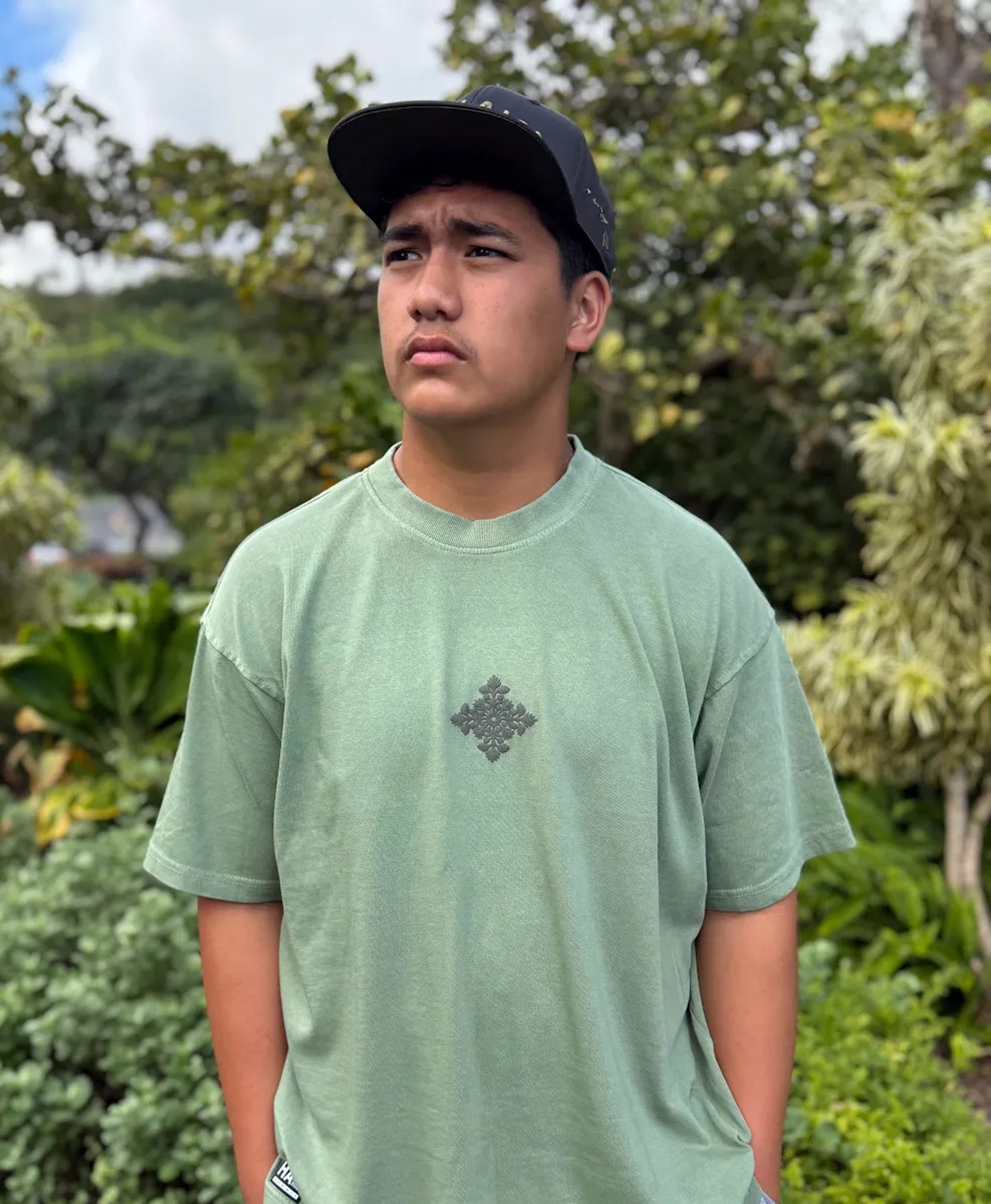 Kuiki Puff Heavyweight Tee Olive Garment Dyed