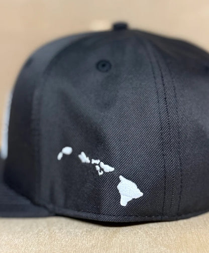Lokahi 3D Puff Snapback White on Black