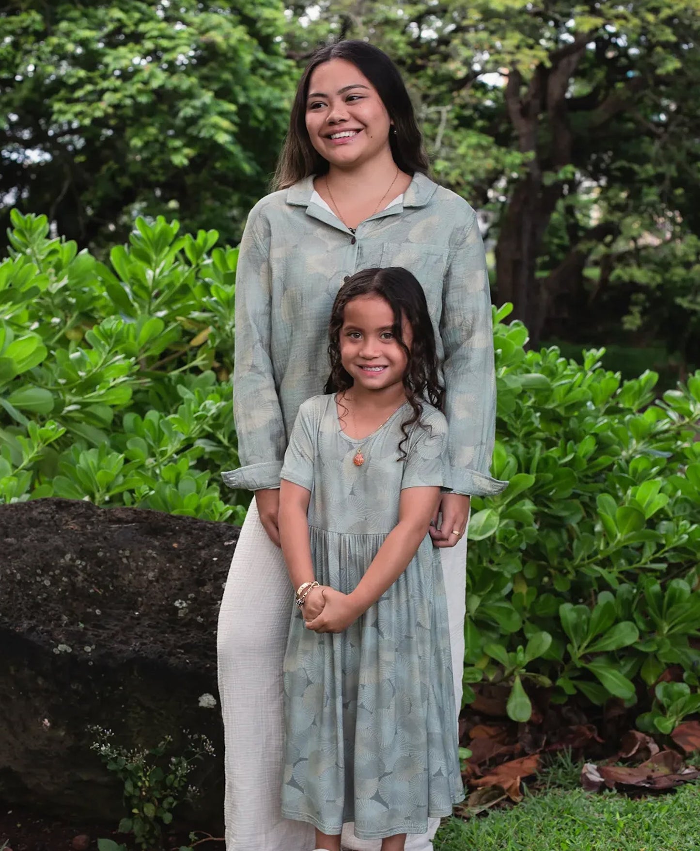 Opihi Keiki Babydoll Dress Limu Green