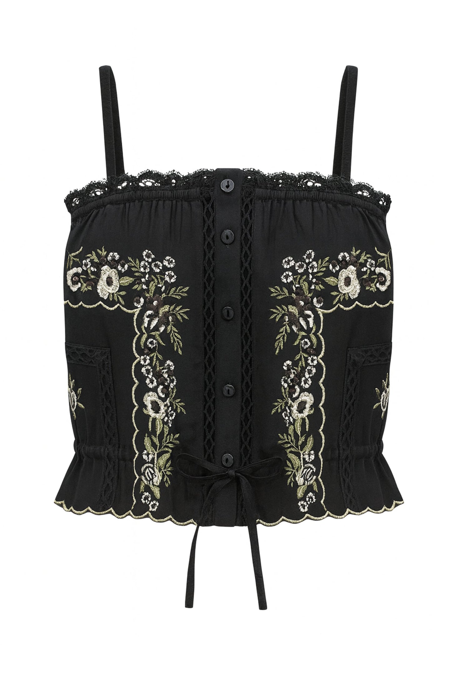 TWEEN ALLEGRA FLORAL EMBROIDERED CAMI TOP