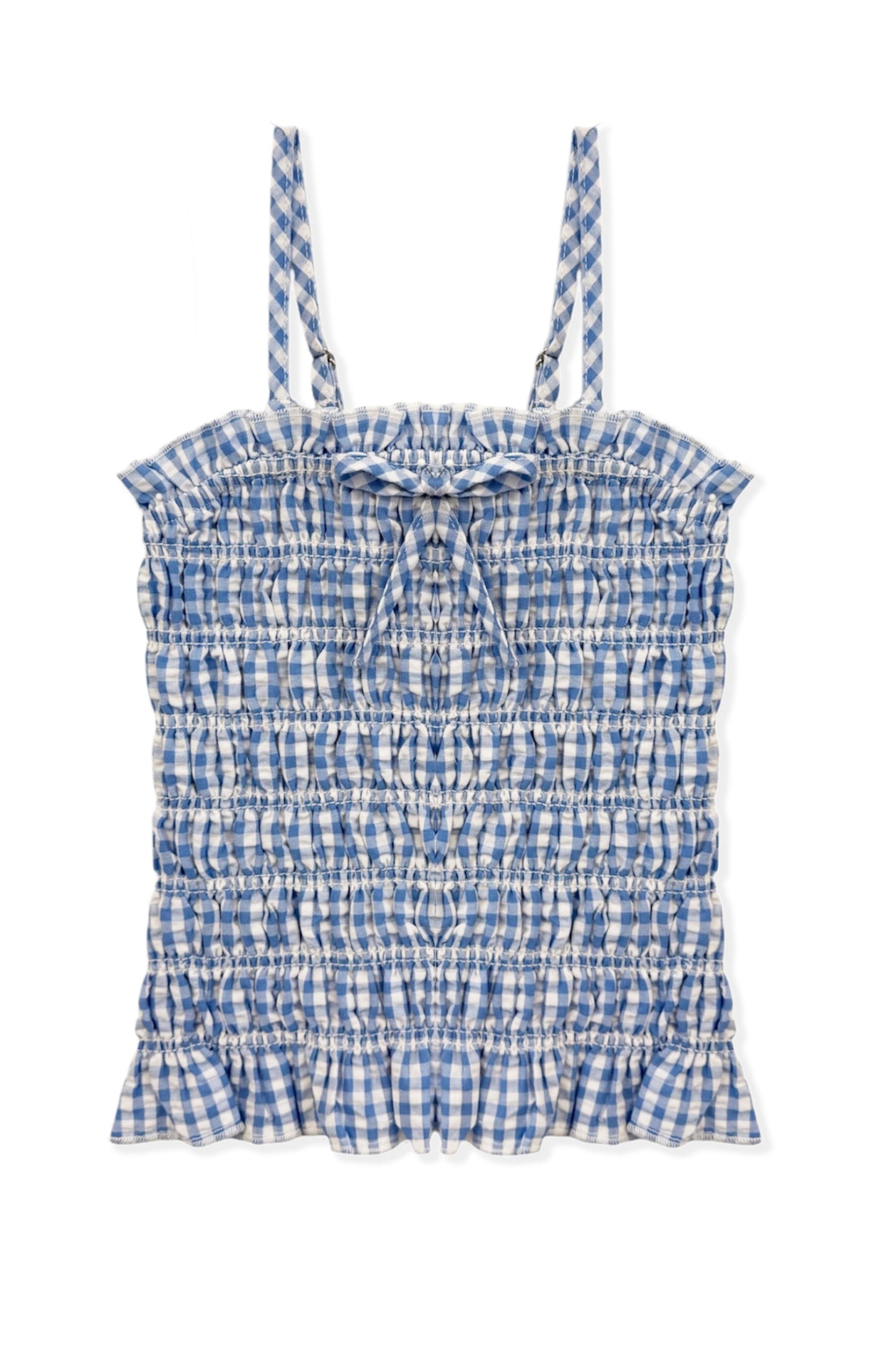 TWEEN ALMA SEERSUCKER SMOCKED STRAPLESS TOP - FINAL SALE