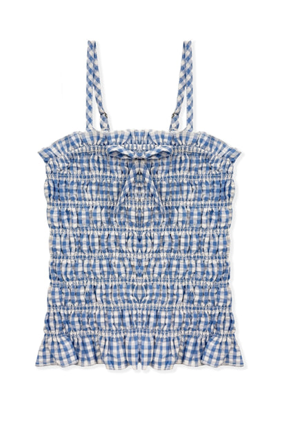 TWEEN ALMA SEERSUCKER SMOCKED STRAPLESS TOP - FINAL SALE