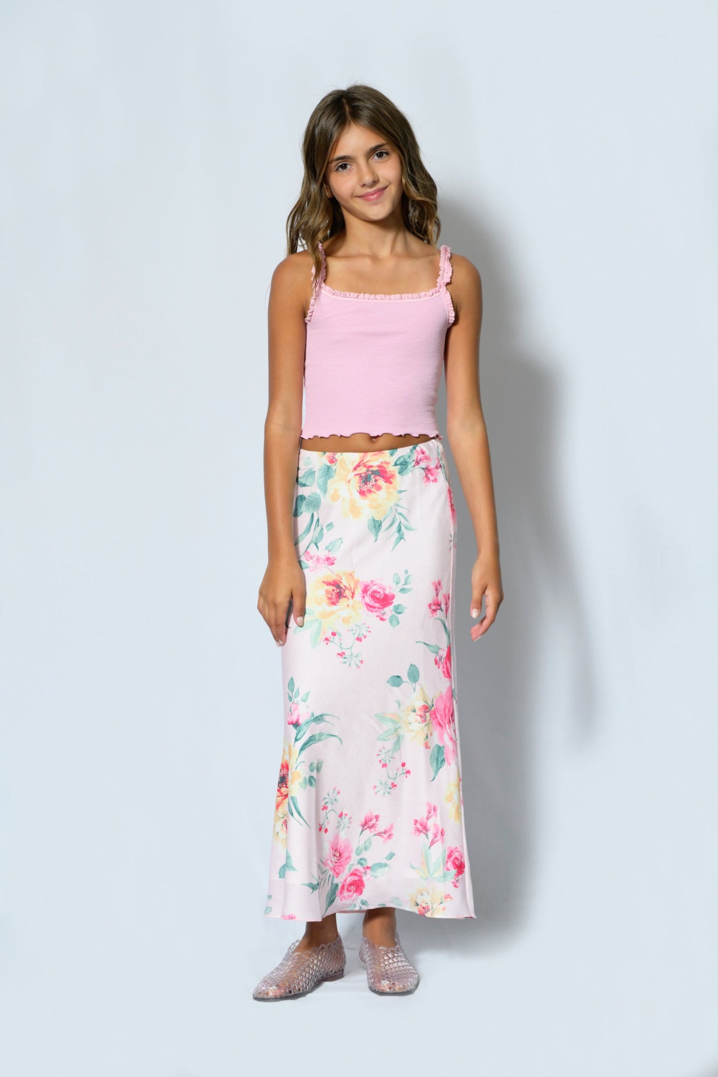 TWEEN ANASTASIA PRINTED SATIN MAXI SKIRT