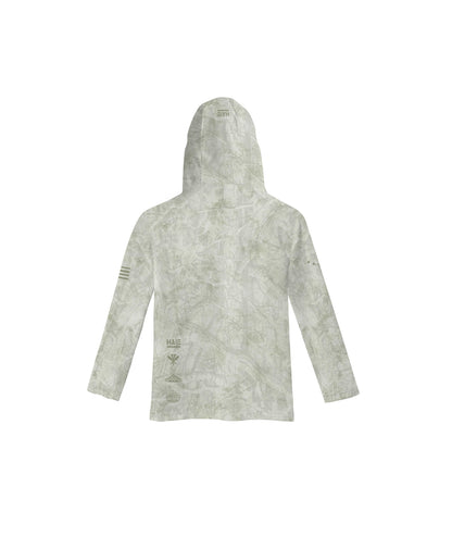 Aloha Aina Green Camo Toddler Hooded Long Sleeve Drifit