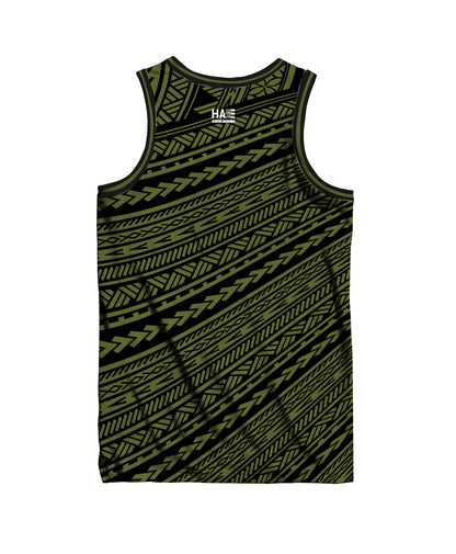 Aloha Aina Jersey Tank Olive Green