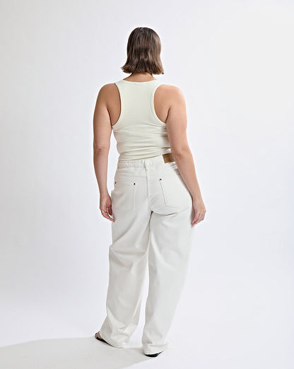 Noah Jeans White Cropped