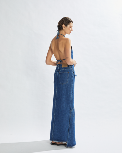 Harley Denim Halter Top Vintage Blue
