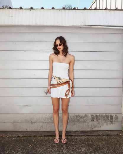 Evie Strapless Dress Off White