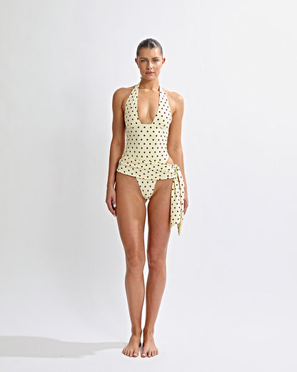 Cabo Scarf Yellow Polka