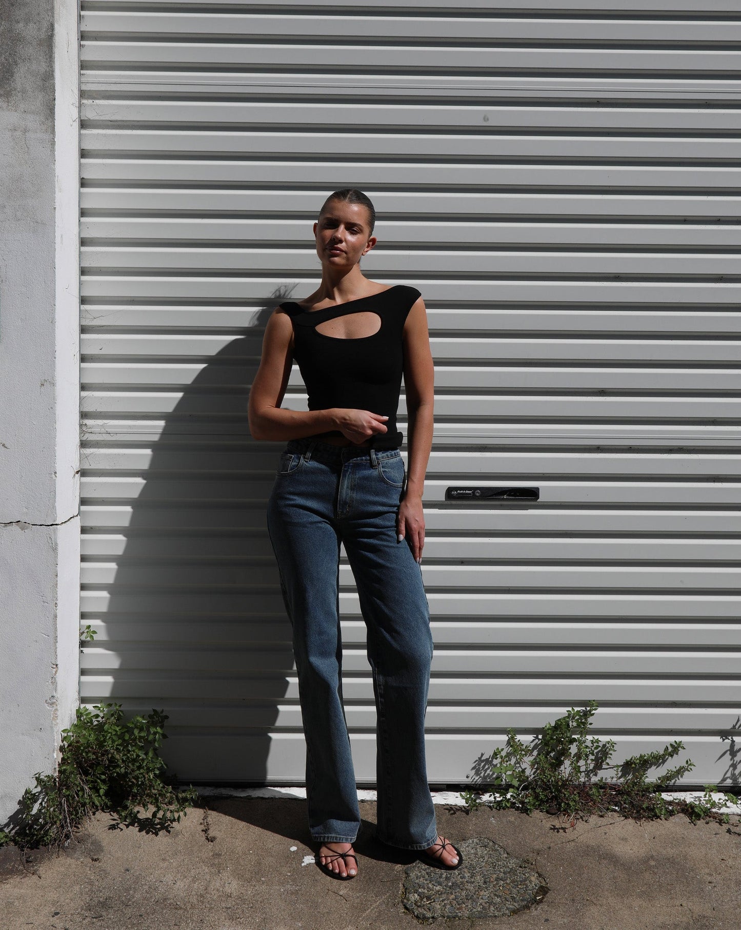 Amelia Asym Tank Black