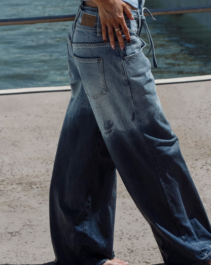 Hansen Baggy Jeans Mid Blue Regular/Tall