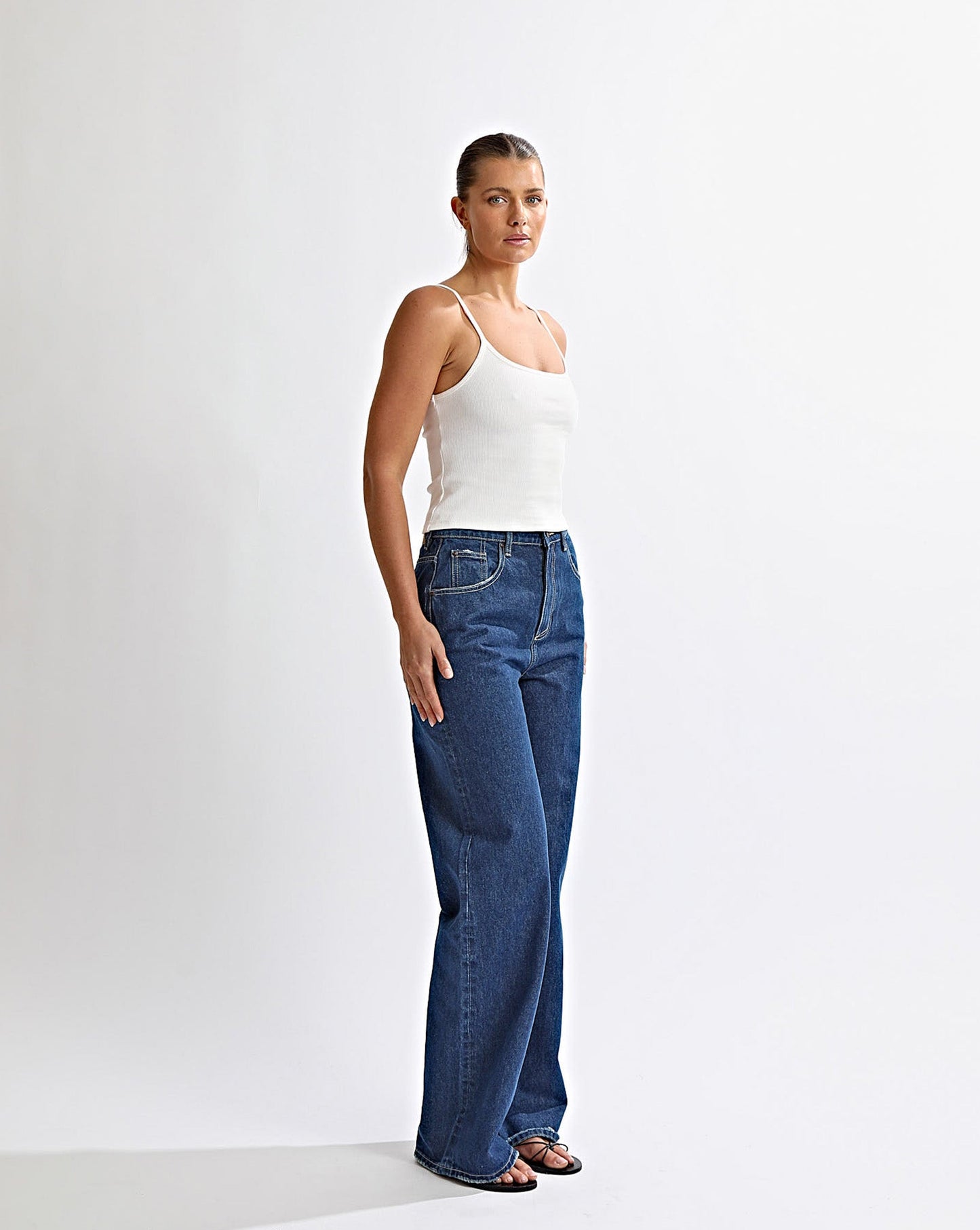 Harley High Rise Jeans Vintage Blue Cropped