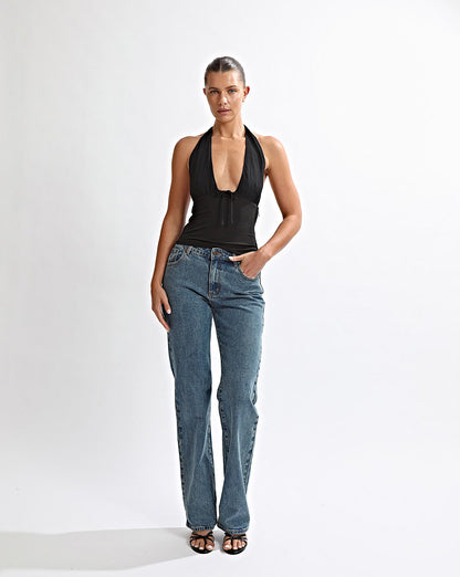 Sage Halter Top Black