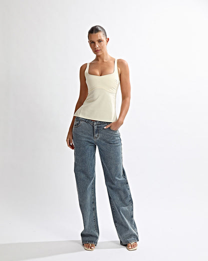 Luca Top Pale Yellow Stripe