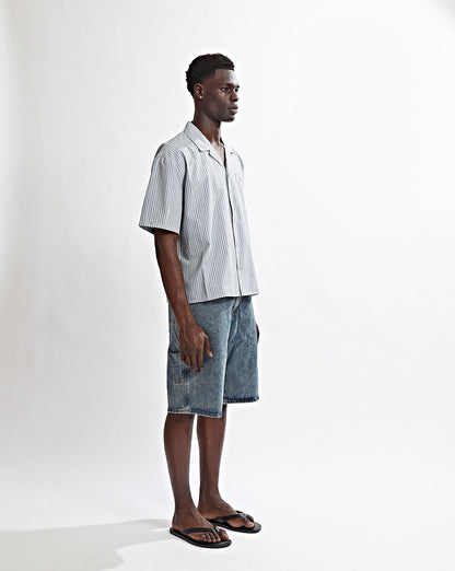 Theo Short Sleeve Shirt Grey Stripe