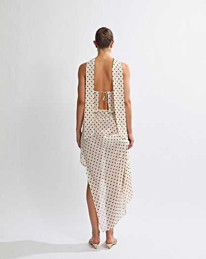 Adriana Sheer Skirt Yellow Polka