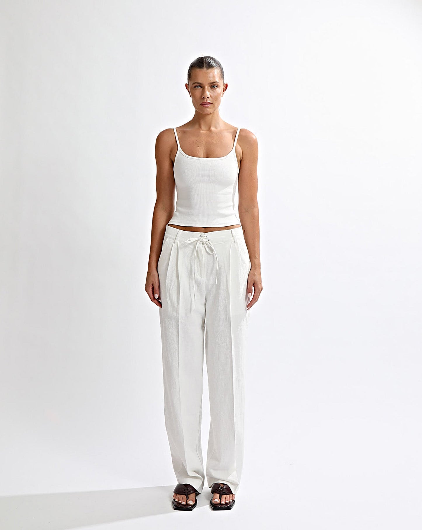 Helena Trousers Off White Cropped