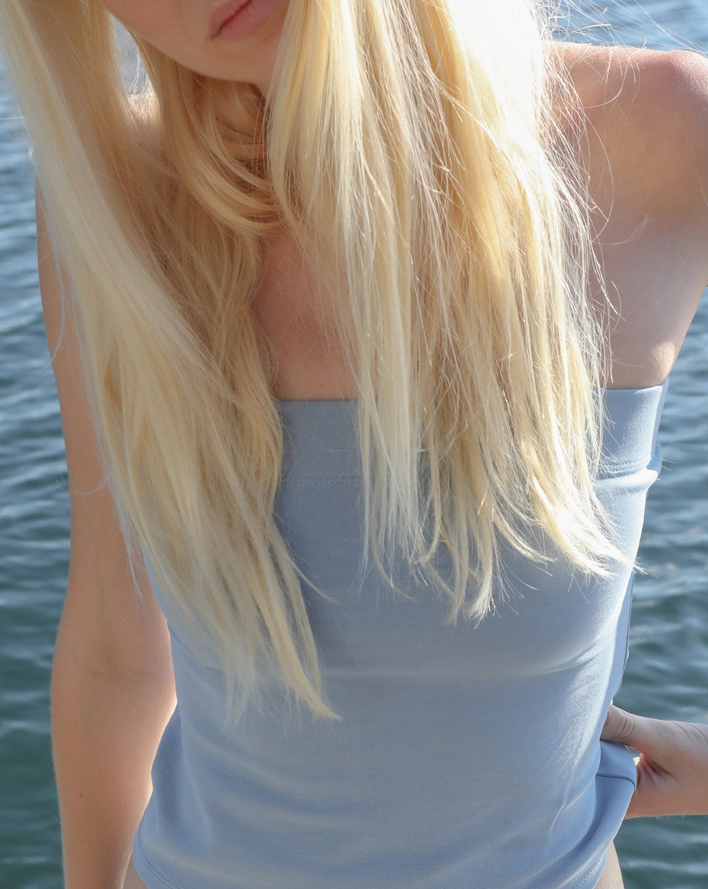 Bella Strapless Top Blue