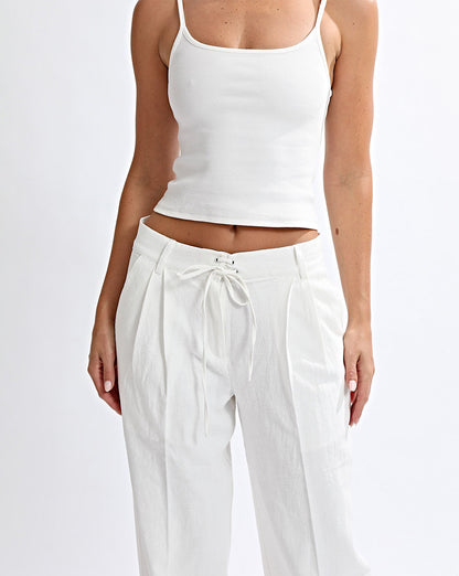 Helena Trousers Off White Cropped