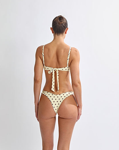 Karlo Balconette Bikini Top Yellow Polka